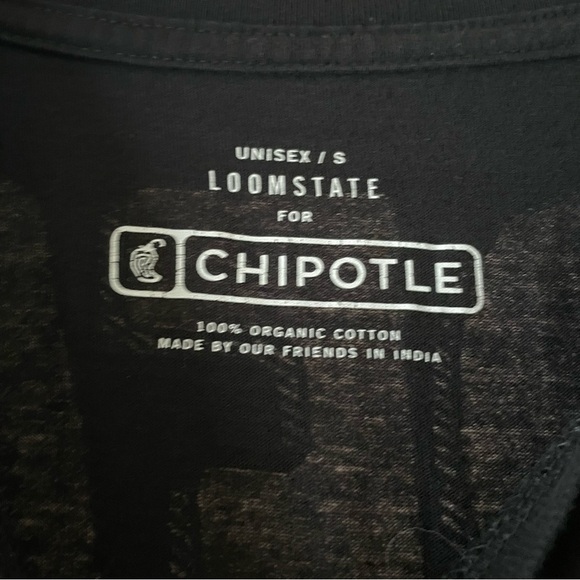 Chipotle "As Real as it Gets" Unisex 100% Organic Cotton Loomstate T Shirt. - Picture 2 of 3